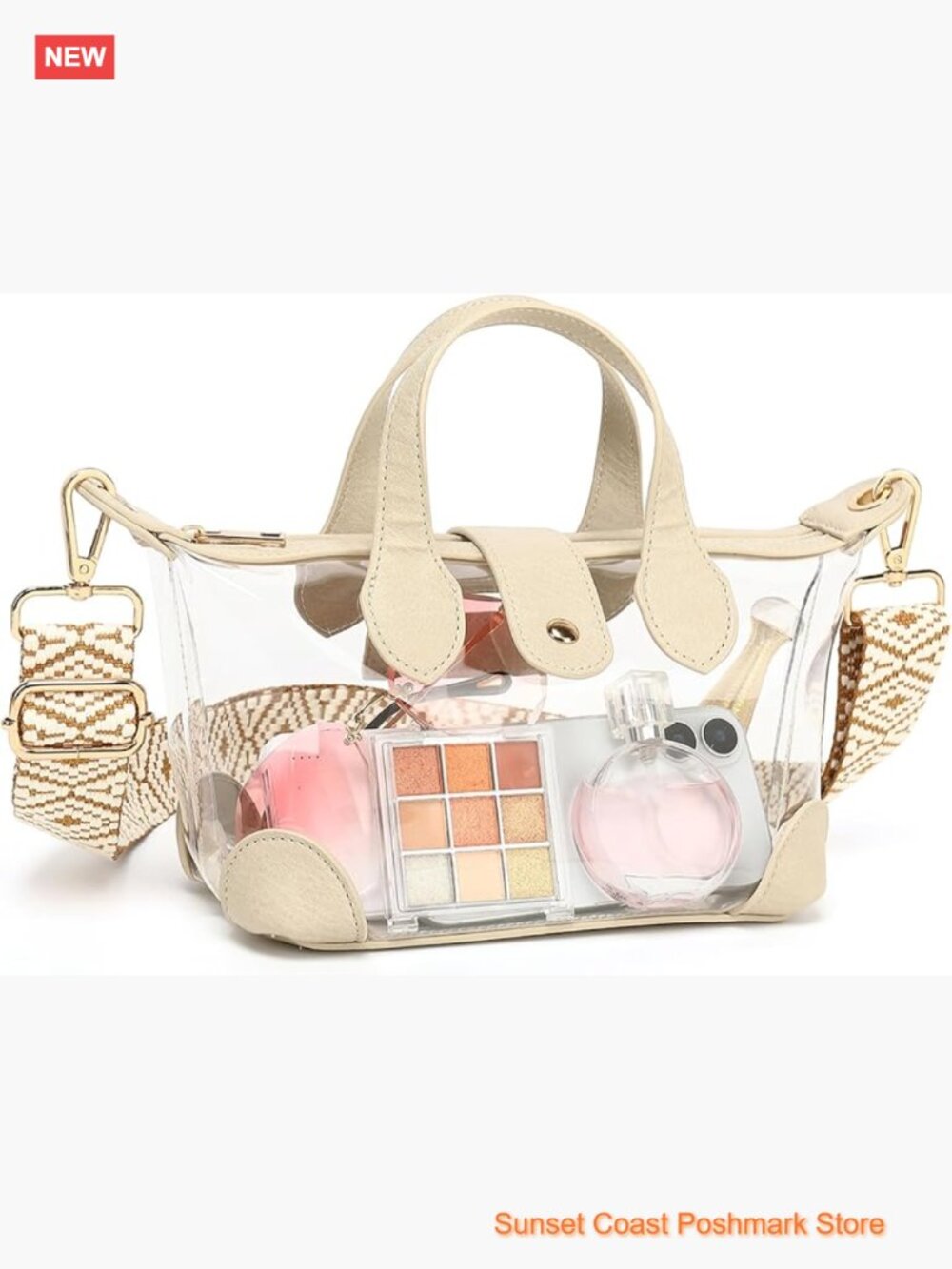 Clear Crossbody Bag Stadium Approved PVC See Through Small Plastic Handbag